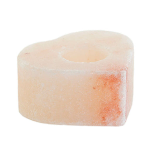 Suolakynttilänjalka pinkki luonnonsuola, sydän 11 x 11 x 5 cm, 2 kpl sisustus