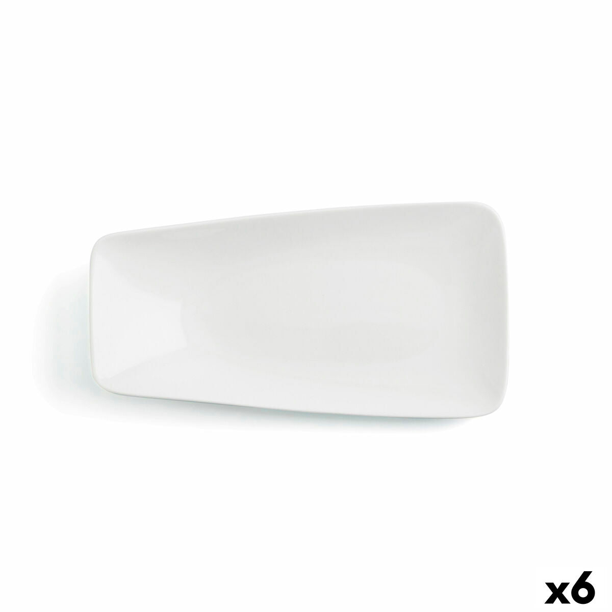 Suorakulmainen lautanen keramiikka 29 x 15,5 cm 6 kpl, valkoinen tarjoiluun