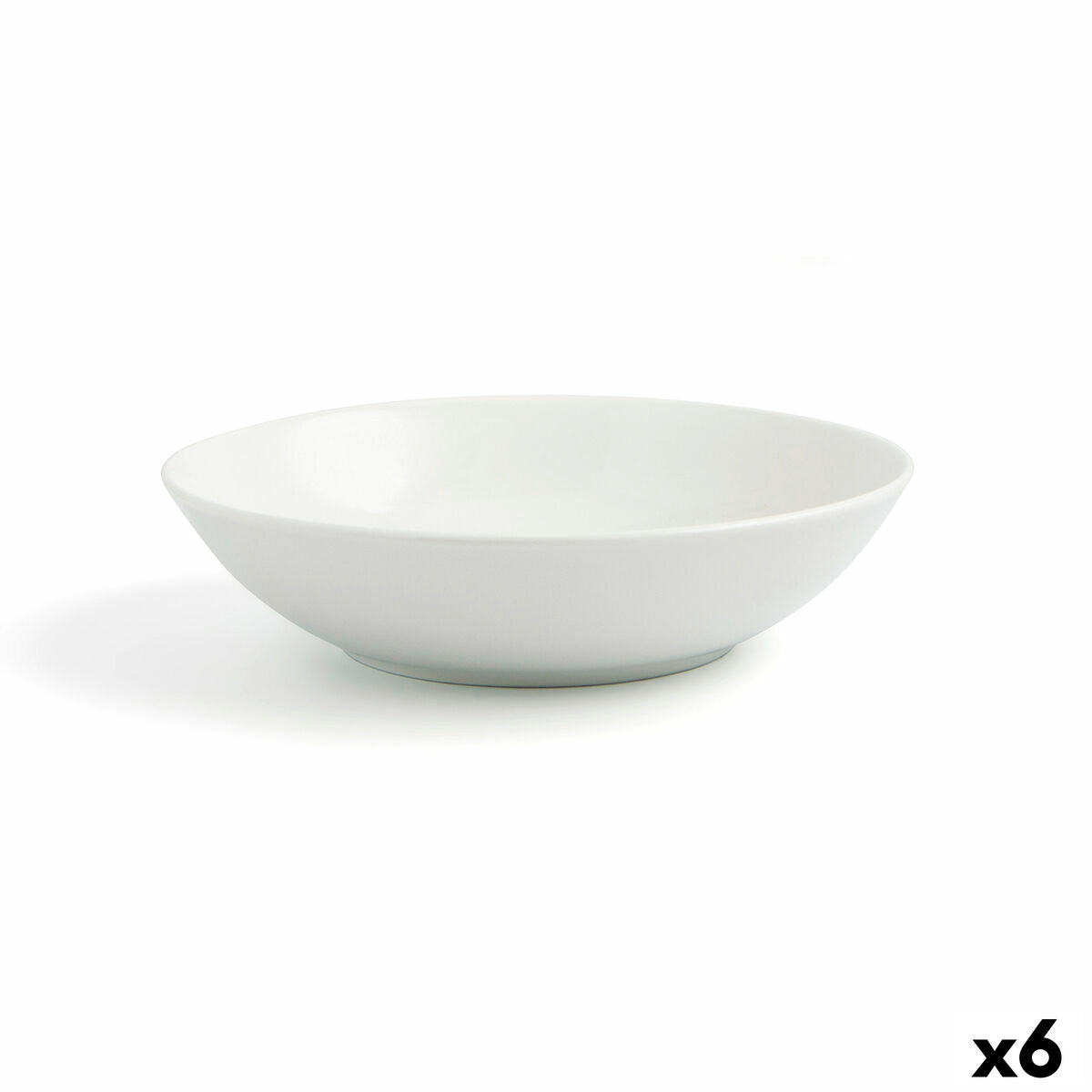 Syvä lautanen 21 cm, keramiikka, coupe-malli, 6 kpl, valkoinen, astianpesukoneeseen
