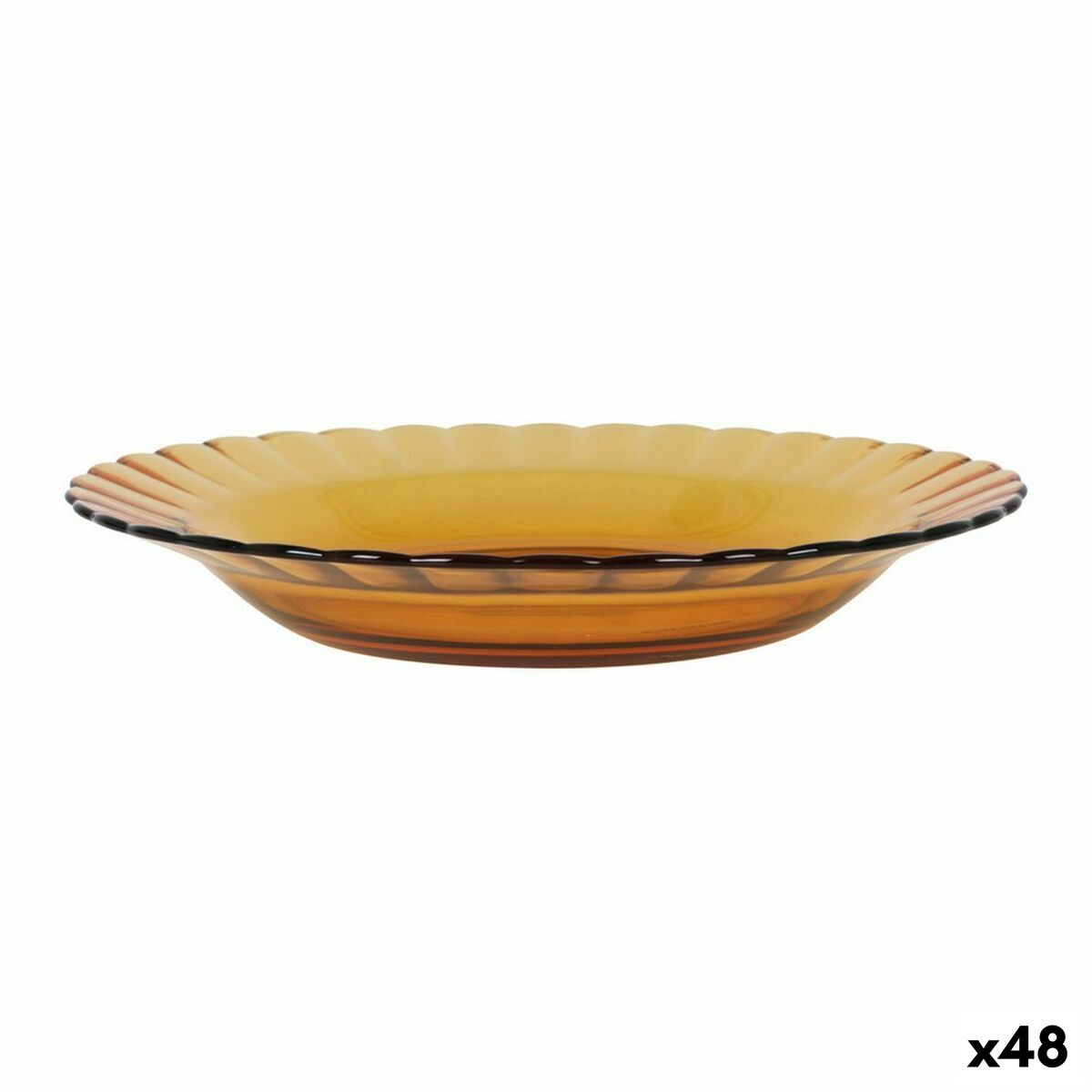 Syvä lautanen Ø 23 cm, meripihkanvärinen kristallilasi, 48 kpl, Picardie Duralex