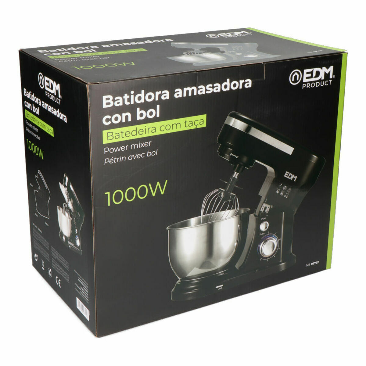 Taikinasekoitin 4 L 1000 W, 6 nopeutta, teräskulho & LED-indikaattori