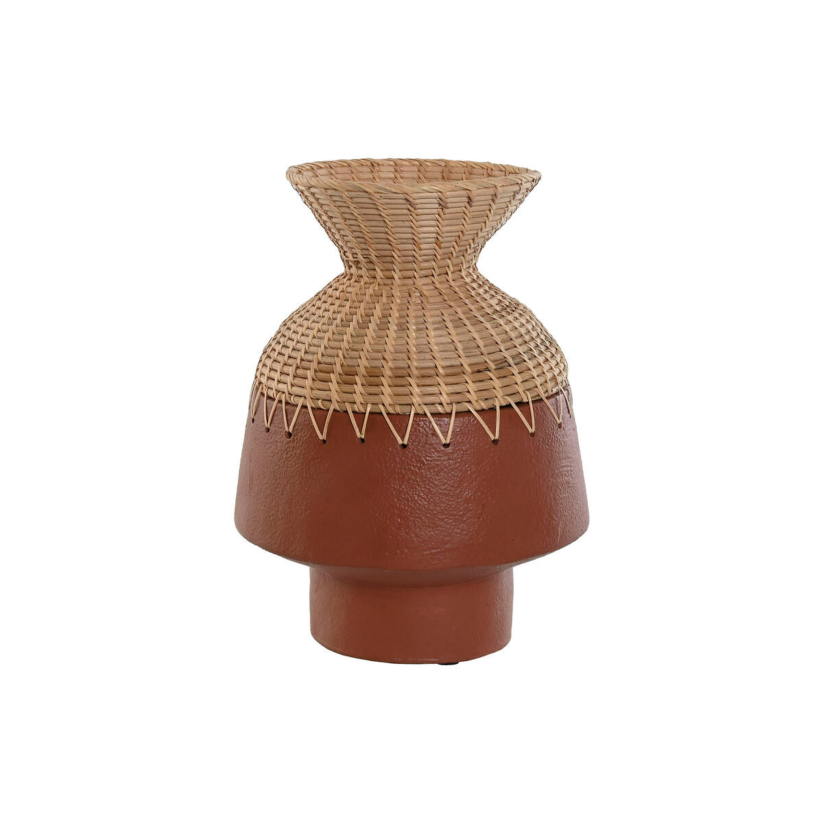 Terrakotta-maljakko 24×24×35 cm, rattan-koriste, luonnonväri sisustusmaljakko