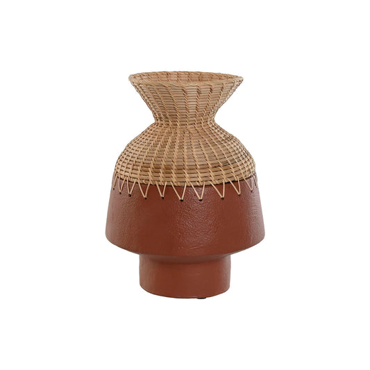 Terrakotta-maljakko 24×24×35 cm, rattan-koriste, luonnonväri sisustusmaljakko
