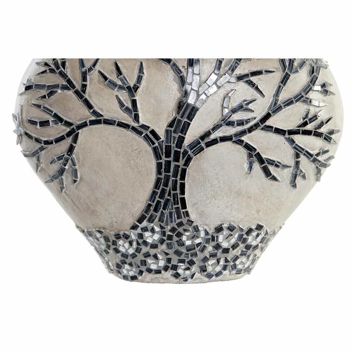 Maljakko terrakotta mosaiikkipuukuvio, 30 x 15 x 33,5 cm, musta/beige sisustus