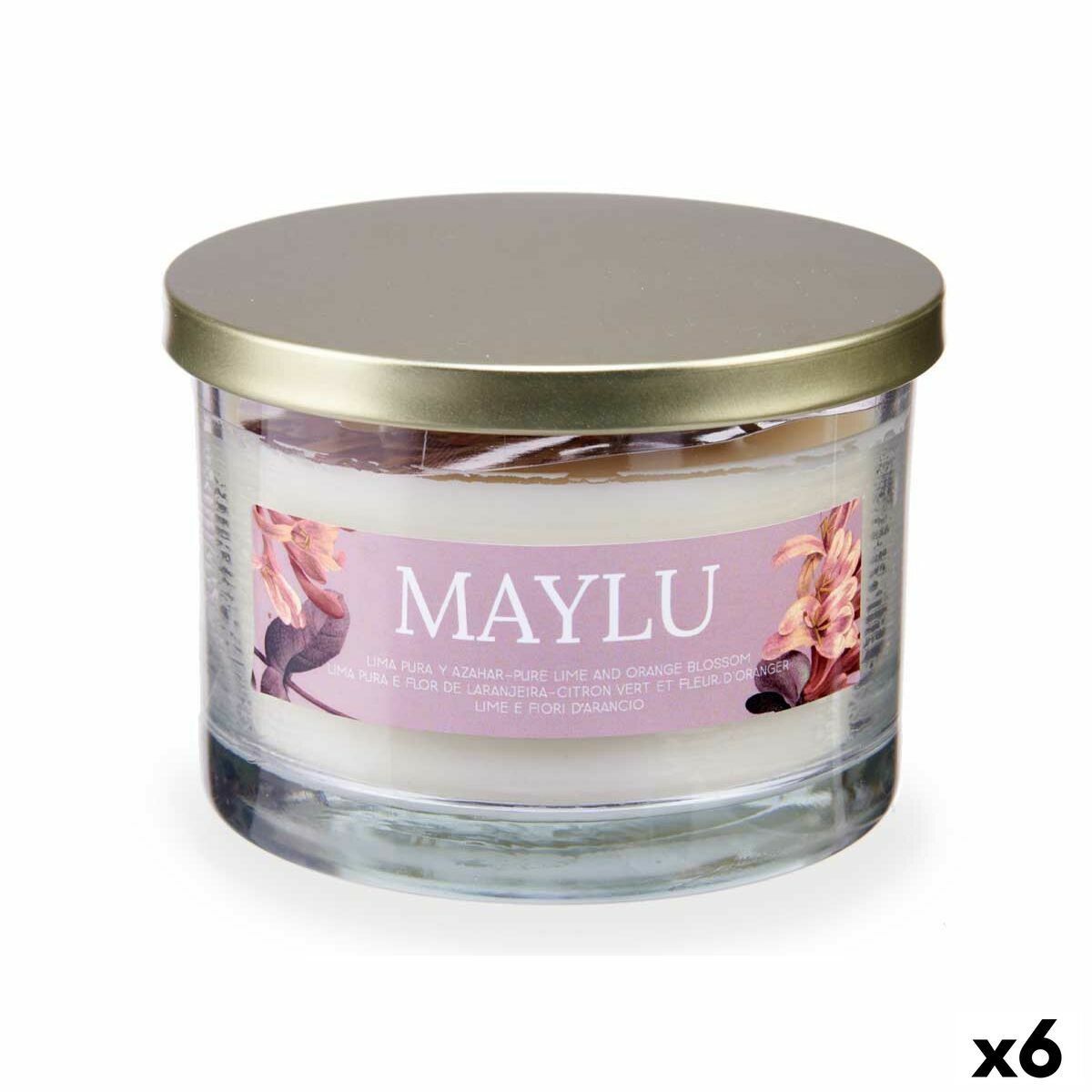Tuoksukynttilä 400 g, lime & appelsiininkukka, lasipurkissa, 6 kpl, kotiin
