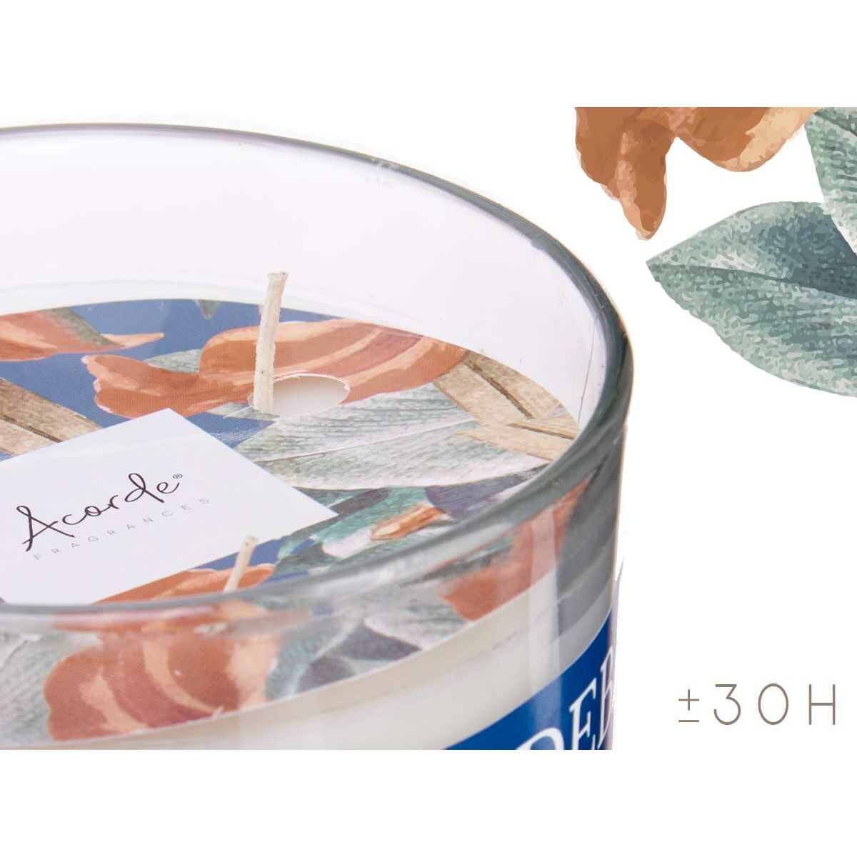 Tuoksukynttilä 400 g 6 kpl, viikuna & lumpeenkukka, lasipurkki, kullan kansi