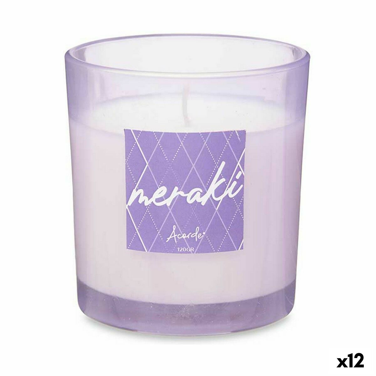 Tuoksukynttilä violetti 120 g, lasipurkki, orvokintuoksu, 12 kpl kotikäyttöön