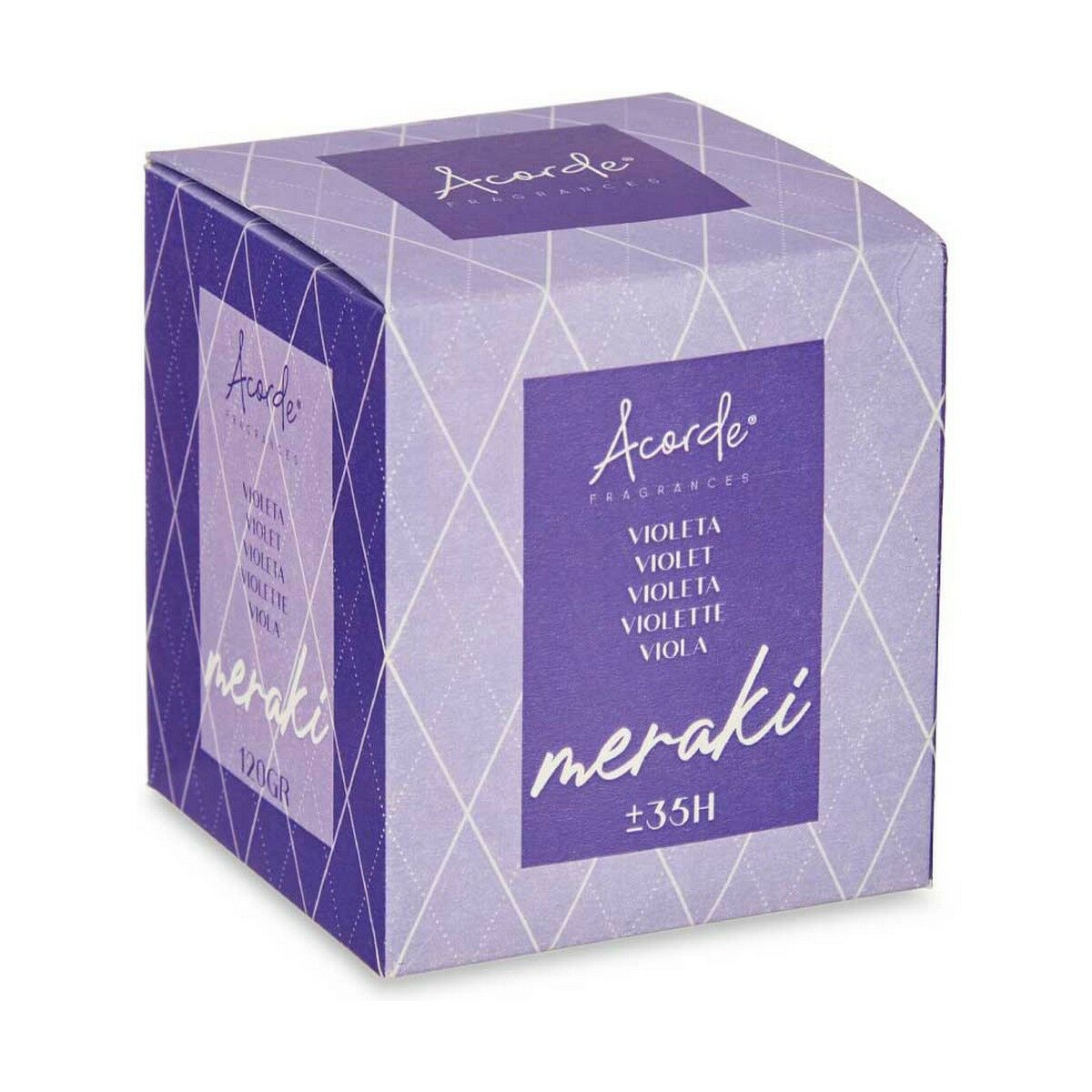 Tuoksukynttilä violetti 120 g, lasipurkki, orvokintuoksu, 12 kpl kotikäyttöön