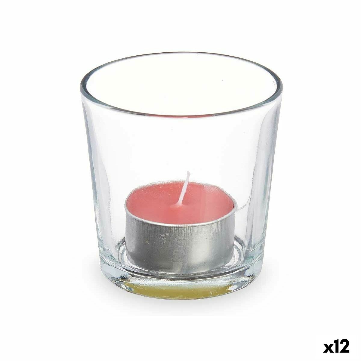 Tuoksukynttilät tealight punaiset marjat 12 kpl, lasi, alumiini, paloaika 6 h