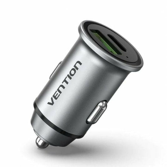 Autolaturi autoon 20 W USB-C, nopea lataus & LED-indikaattori, musta/harmaa