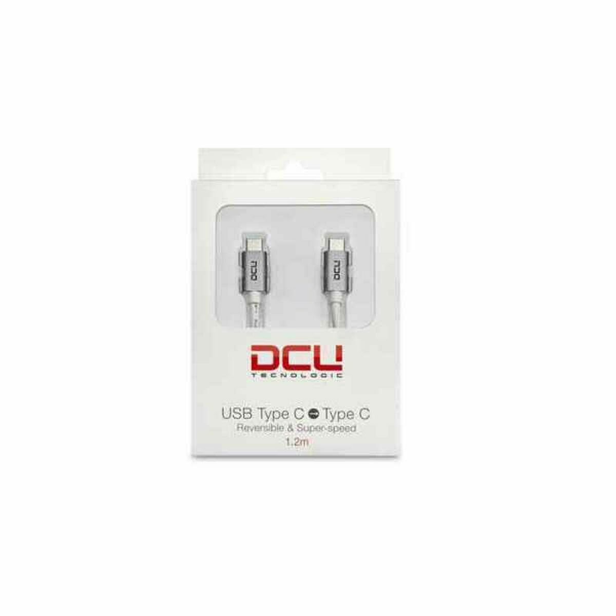 USB-C kaapeli 1 m, USB-C-USB-C, käännettävä liitin, alumiini, harmaa & valkoinen