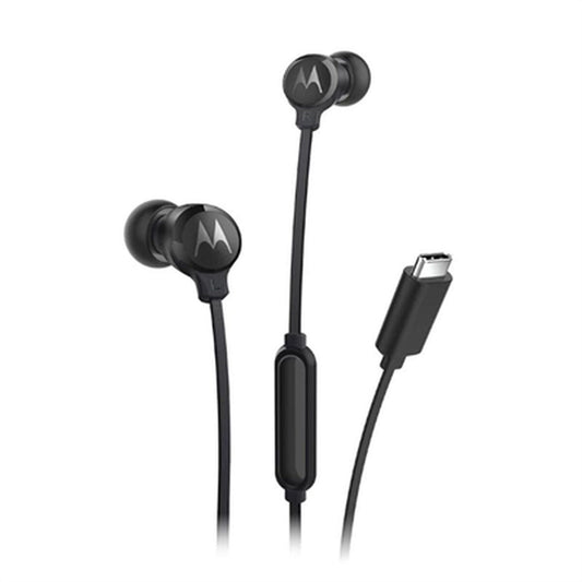 USB-C kuulokkeet in-ear, mikrofonilla, 1,2 m johto, musta, puheluihin Motorola