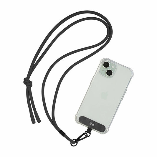 USB-data- ja latauskaapeli kaulanauhalla, musta, universaali yhteensopiva USB