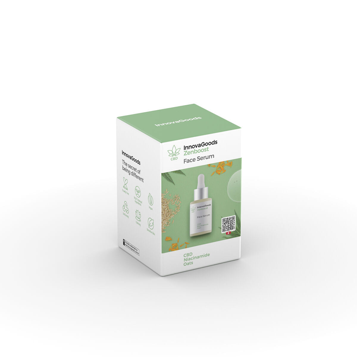 CBD kasvoseerumi, herkälle iholle 30 ml - niasiinihappo & hyaluronihappo, kaura – kaura ja kehäkukka vegaaninen – kuva 3