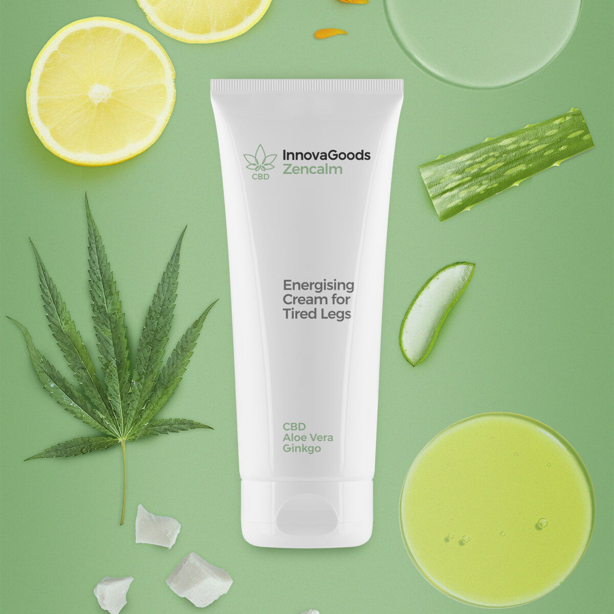 Voide väsyneille jaloille, CBD energisoiva 200 ml, sopii herkälle iholle – CBD-voide matkalle – kuva 1