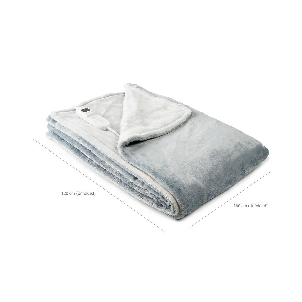 Lämpöpeitto 120 x 160 cm, 9 lämpöasetusta & ajastin, harmaa – kotitoimisto konepestävä – kuva 3