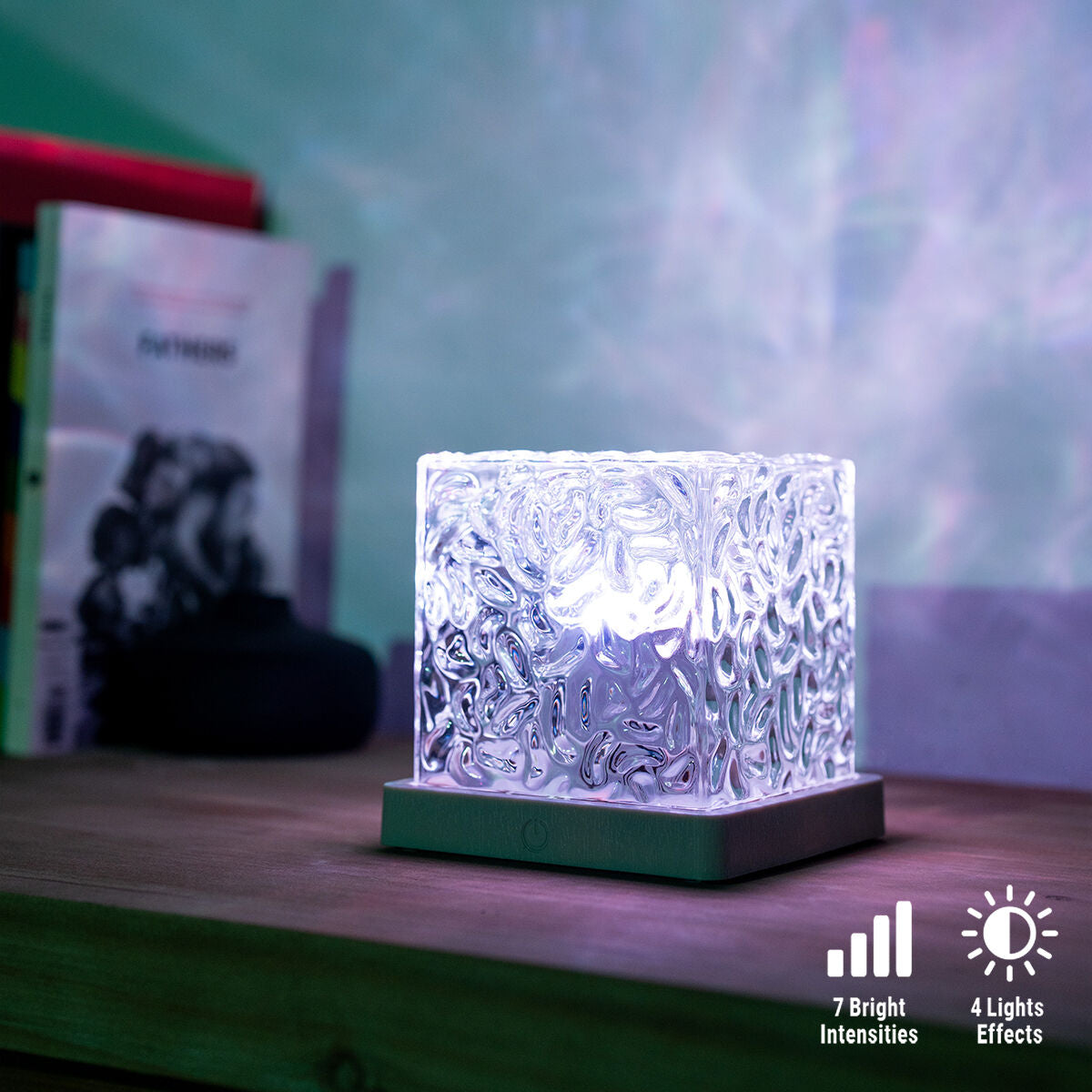 Revontuliprojektori kuutio, ladattava RGB, kaukosäädin & USB-C, makuuhuoneeseen – tunnelmavalo revontuliprojektori – kuva 7