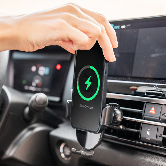 Langaton puhelinteline autoon 15 W ilmastointiritilään, automaattinen 360 asteen – USB-C liitäntä automaattinen kiinnitys …