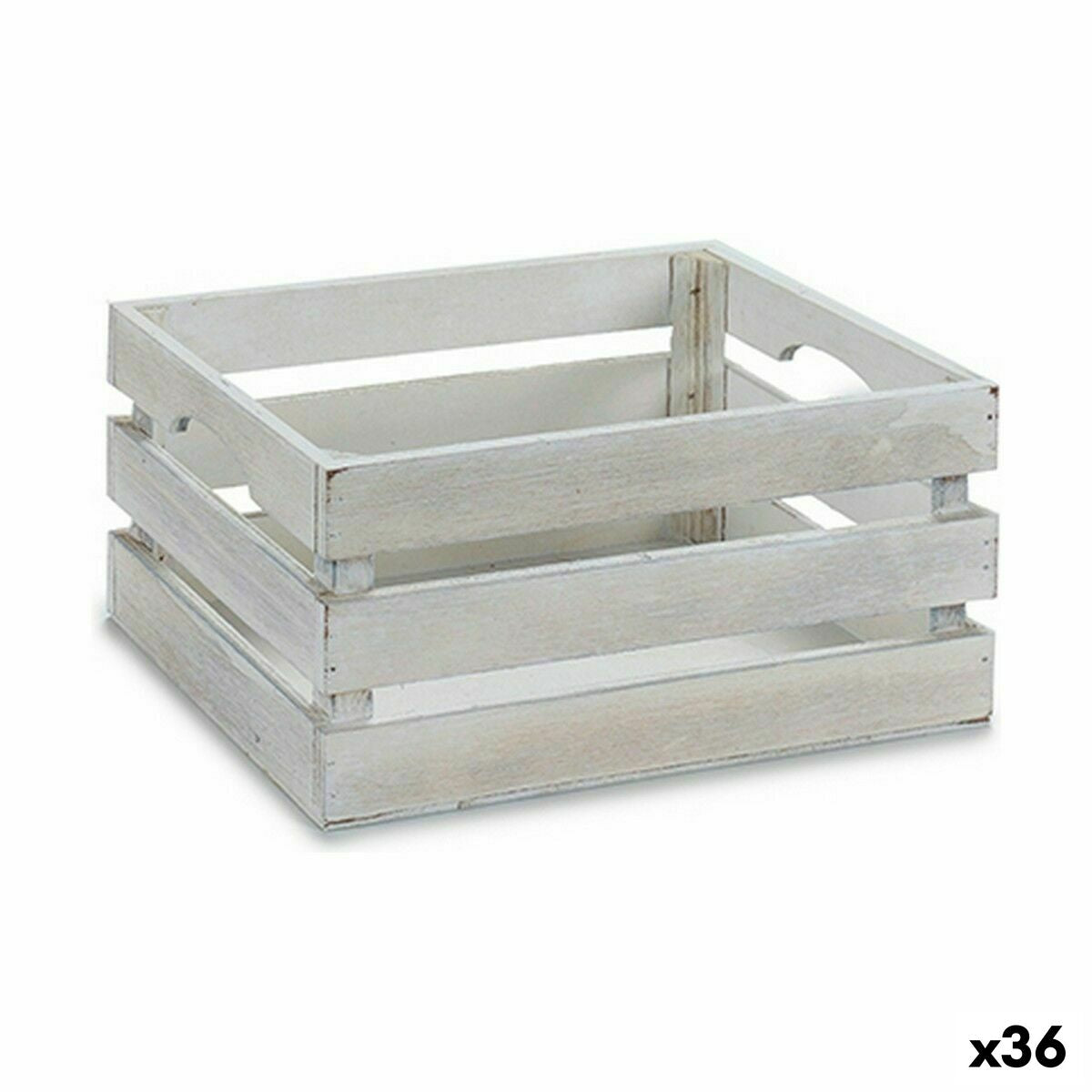 Puulaatikko valkoinen koristekori poppeli-haapa 21 x 11 x 14–15 cm, 36 kpl