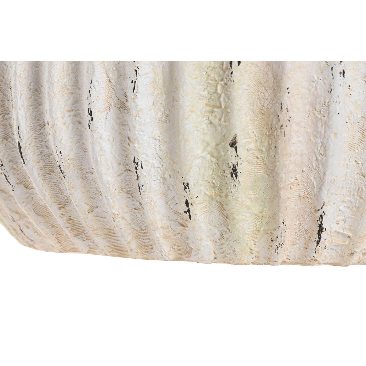 Maljakko pyöreä valkoinen uurrettu magnesium 36 x 36 x 26 cm sisustukseen