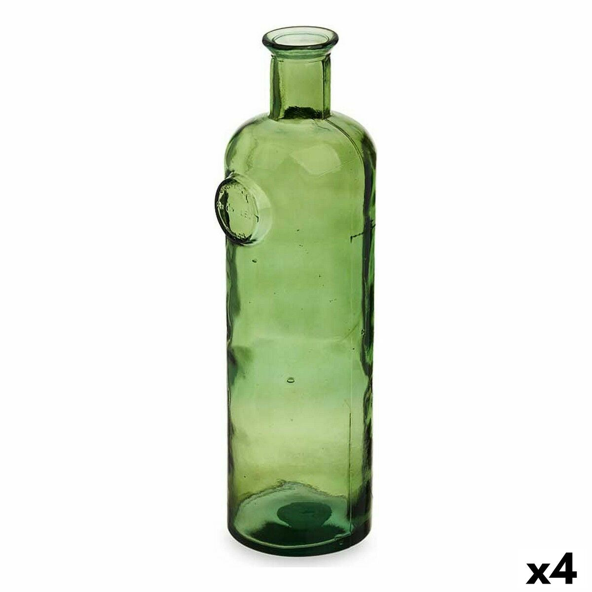 Koristepullo 14 x 44 x 13 cm, vihreä kierrätetty lasi, 4 kpl, sisustus, boho