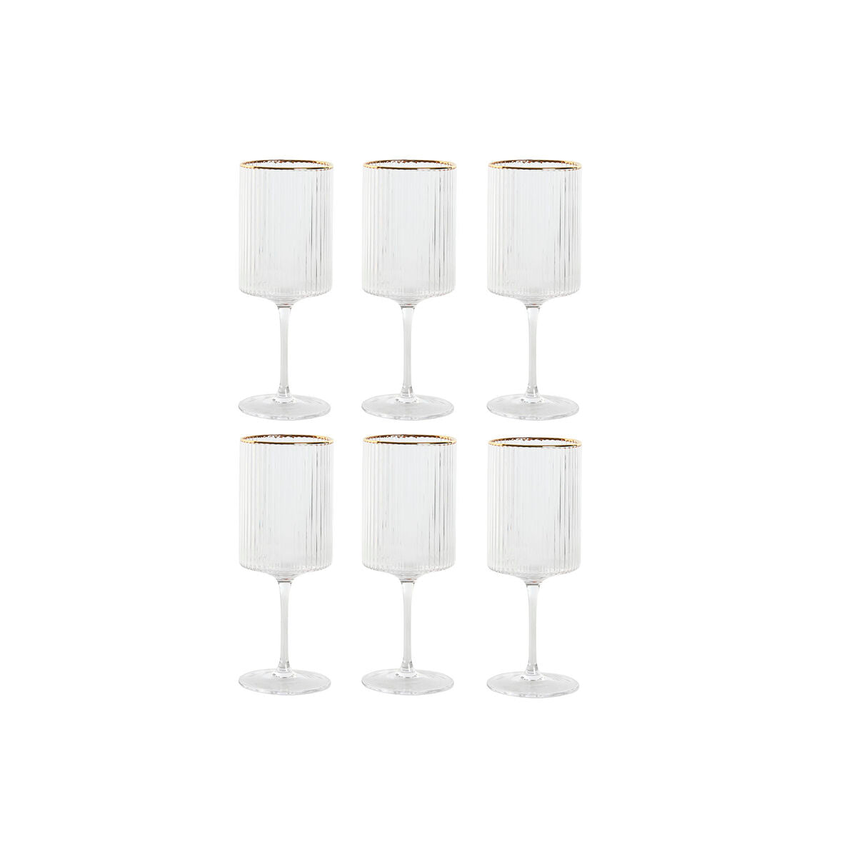 Viinilasit 6 kpl 400 ml, kristallia kultareunuksella, läpinäkyvät jalalliset