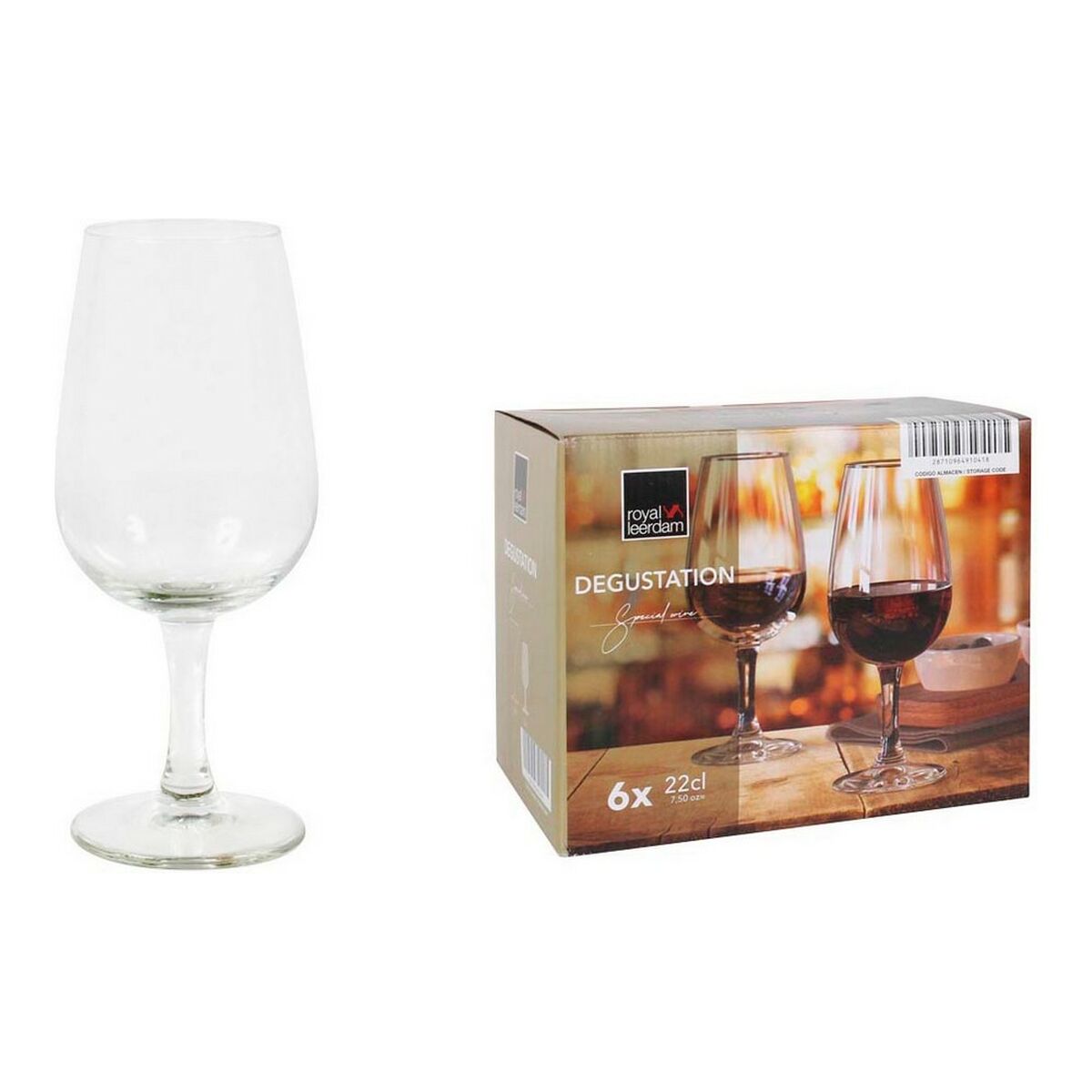 Viinilasisetti 6 kpl 220 ml, kirkkaat degustation-viinilasit - Royal Leerdam