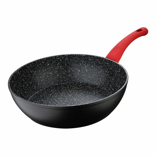 Wokpannu 28 cm, tarttumaton alumiini - sopii induktioon, ergonominen kahva