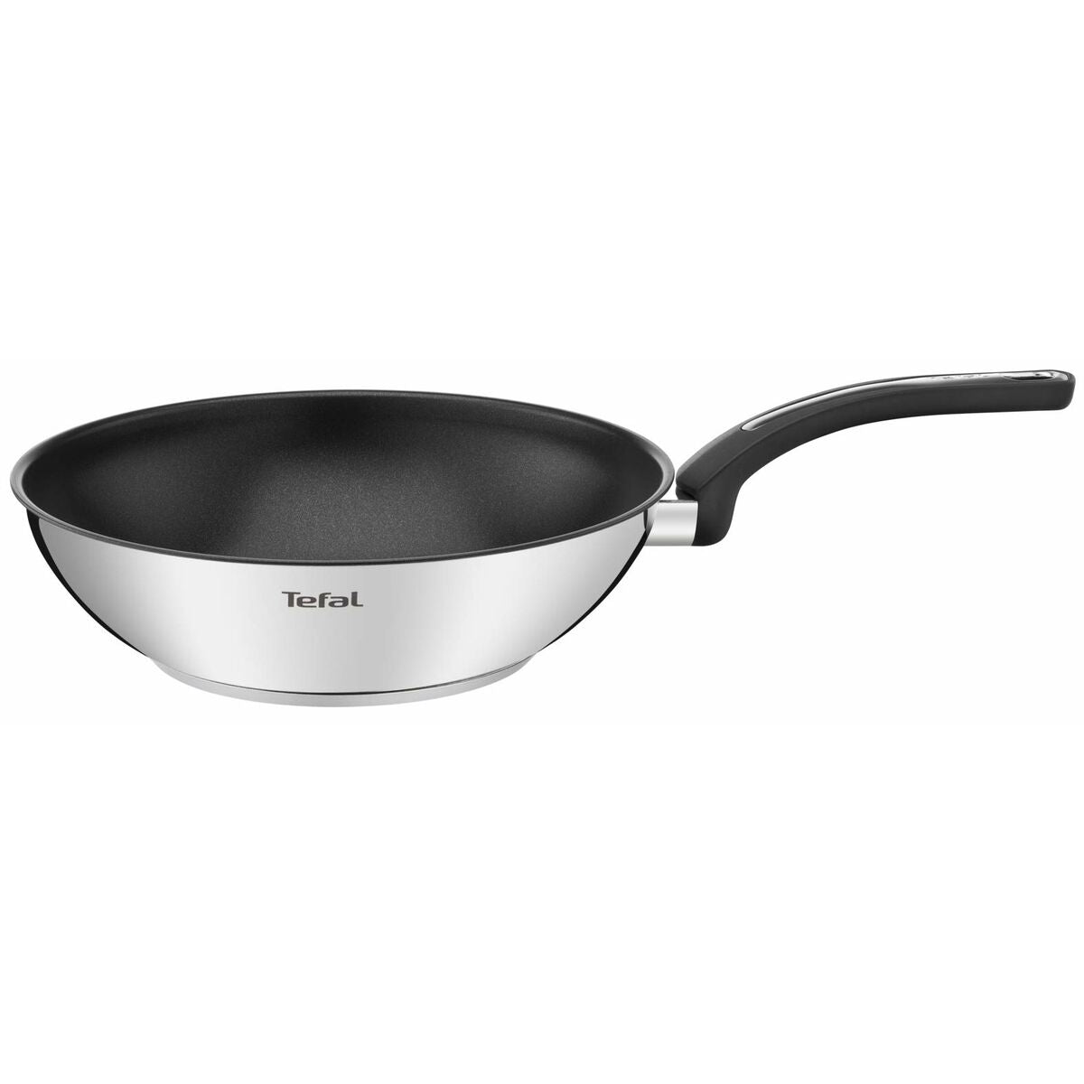 Wokpannu Ø 28 cm ruostumaton teräs, tarttumaton pinnoite, sopii induktiolle